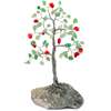Copac cu cristale Aventurin si Carneol, pietre de prosperitate, suport piatra naturala, handmade 14 cm verde cu rosu